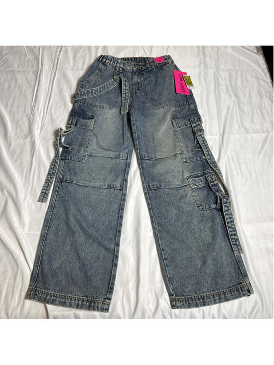 J For Justify Denim - J For Justify Women's Wide Leg Cargo Jeans Size 3 Blue